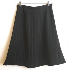 Jones New York A Line Pinstripe Skirt Black Sz 6